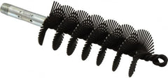 Schaefer Brush - 4-1/2" Scraper Length, 2" Diam, Flat Wire Single Spiral Flue Scraper - 7-3/4" Long, Tempered Steel Wire, 1/4" NPSM Male Connection - Makers Industrial Supply