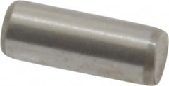 Made in USA - 3/32" Diam x 1/4" Pin Length Grade 8 Alloy Steel Standard Dowel Pin - Bright Finish, 1 Beveled & 1 Rounded End - Makers Industrial Supply