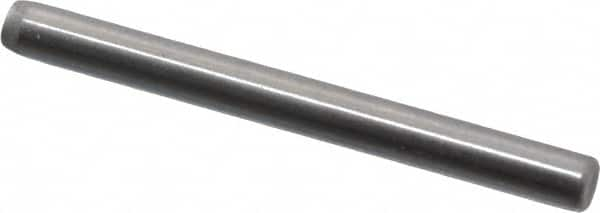 Made in USA - 3/32" Diam x 1" Pin Length Grade 8 Alloy Steel Standard Dowel Pin - Bright Finish, 1 Beveled & 1 Rounded End - Makers Industrial Supply