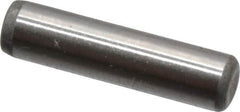 Made in USA - 1/8" Diam x 1/2" Pin Length Grade 8 Alloy Steel Standard Dowel Pin - Bright Finish, C 47-58 & C 60 (Surface) Hardness, 1,840 Lb (Single Shear), 3,680 Lb (Double Shear) Breaking Strength, 1 Beveled & 1 Rounded End - Makers Industrial Supply