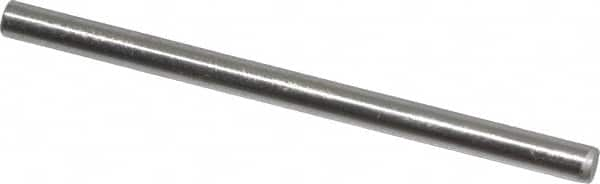 Made in USA - 1/8" Diam x 2" Pin Length Grade 8 Alloy Steel Standard Dowel Pin - Bright Finish, C 47-58 & C 60 (Surface) Hardness, 1,840 Lb (Single Shear), 3,680 Lb (Double Shear) Breaking Strength, 1 Beveled & 1 Rounded End - Makers Industrial Supply