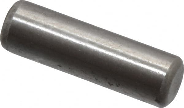 Made in USA - 3/16" Diam x 5/8" Pin Length Grade 8 Alloy Steel Standard Dowel Pin - Bright Finish, C 47-58 & C 60 (Surface) Hardness, 4,150 Lb (Single Shear), 8,300 Lb (Double Shear) Breaking Strength, 1 Beveled & 1 Rounded End - Makers Industrial Supply