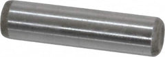 Made in USA - 1/4" Diam x 1" Pin Length Grade 8 Alloy Steel Standard Dowel Pin - Bright Finish, C 47-58 & C 60 (Surface) Hardness, 14,720 Lb (Double Shear), 7,360 Lb (Single Shear) Breaking Strength, 1 Beveled & 1 Rounded End - Makers Industrial Supply