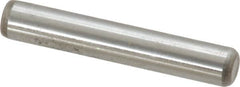 Made in USA - 1/4" Diam x 1-1/2" Pin Length Grade 8 Alloy Steel Standard Dowel Pin - Bright Finish, C 47-58 & C 60 (Surface) Hardness, 14,720 Lb (Double Shear), 7,360 Lb (Single Shear) Breaking Strength, 1 Beveled & 1 Rounded End - Makers Industrial Supply