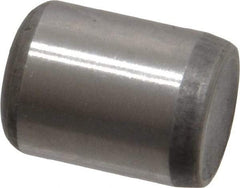 Made in USA - 3/8" Diam x 1/2" Pin Length Grade 8 Alloy Steel Standard Dowel Pin - Bright Finish, C 47-58 & C 60 (Surface) Hardness, 16,550 Lb (Single Shear), 33,100 Lb (Double Shear) Breaking Strength, 1 Beveled & 1 Rounded End - Makers Industrial Supply