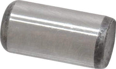 Made in USA - 3/8" Diam x 3/4" Pin Length Grade 8 Alloy Steel Standard Dowel Pin - Bright Finish, C 47-58 & C 60 (Surface) Hardness, 16,550 Lb (Single Shear), 33,100 Lb (Double Shear) Breaking Strength, 1 Beveled & 1 Rounded End - Makers Industrial Supply