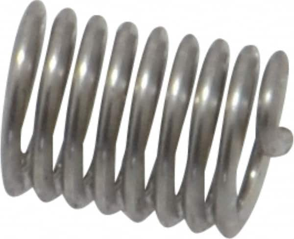 Recoil - #8-32 UNC, 0.328" OAL, Free Running Helical Insert - 8-3/8 Free Coils, Tanged, Stainless Steel, Bright Finish, 2D Insert Length - Exact Industrial Supply