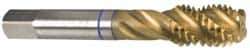 Guhring - #8-36 UNF 3 Flute 3B Modified Bottoming Spiral Flute Tap - Powdered Metal, TiN Finish, 2-1/8" OAL, Right Hand Flute, Right Hand Thread, Series 3999 - Makers Industrial Supply