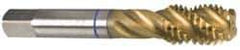 Guhring - #10-32 UNF 3 Flute 3B Modified Bottoming Spiral Flute Tap - Powdered Metal, TiN Finish, 2-3/8" OAL, Right Hand Flute, Right Hand Thread, Series 3999 - Makers Industrial Supply