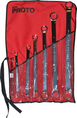 Proto - 7 Piece, 5/16" x 3/8" to 1-1/16" x 1-1/8", 12 Point Box End Wrench Set - Inch Measurement Standard, Full Polish Finish, Comes in Nylon Roll - Makers Industrial Supply