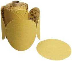 3M - 5" Diam, 80 Grit FEPA, Aluminum Oxide Adhesive PSA Disc - Gold, C Weighted Backing, Flexible, 12,000 Max RPM - Makers Industrial Supply