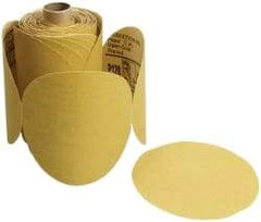 3M - 6" Diam, 100 Grit FEPA, Aluminum Oxide Adhesive PSA Disc - Fine Grade, Gold, C Weighted Backing, Flexible, 12,000 Max RPM, Use with Random Orbital Sanders - Makers Industrial Supply