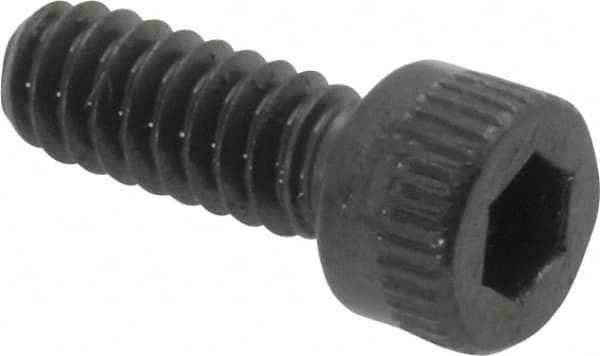 Made in USA - #6-32 UNC Hex Socket Drive, Socket Cap Screw - Alloy Steel, Black Oxide Finish, Fully Threaded, 3/8" Length Under Head - Makers Industrial Supply