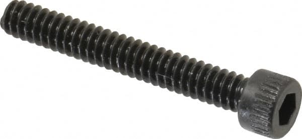 Made in USA - #6-32 UNC Hex Socket Drive, Socket Cap Screw - Alloy Steel, Black Oxide Finish, Fully Threaded, 1" Length Under Head - Makers Industrial Supply