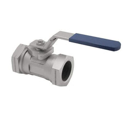 NIBCO - 3/8" Pipe, Reduced Port, Carbon Steel Standard Ball Valve - 1 Piece, Inline - One Way Flow, FNPT x FNPT Ends, Locking Lever Handle, 2,000 WOG - Makers Industrial Supply