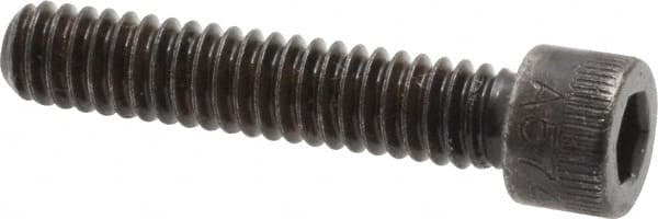 Made in USA - 1/4-20 UNC Hex Socket Drive, Socket Cap Screw - Alloy Steel, Black Oxide Finish, Fully Threaded, 1-1/4" Length Under Head - Makers Industrial Supply