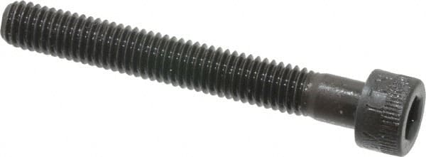 Made in USA - #10-32 UNF Hex Socket Drive, Socket Cap Screw - Alloy Steel, Black Oxide Finish, Partially Threaded, 1-1/2" Length Under Head - Makers Industrial Supply