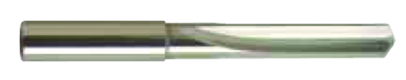 10.5mm Dia. - Carbide Straight Flute 4XD Drill-130Â° 4-Facet Point-Coolant-Bright - Makers Industrial Supply