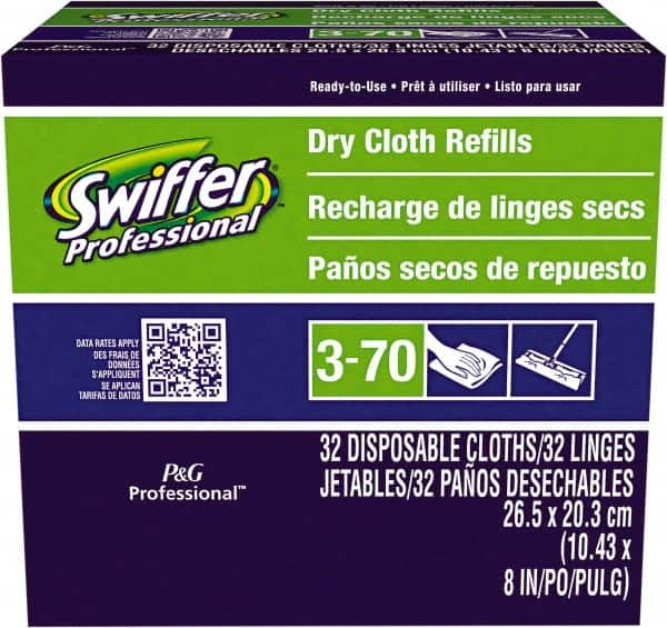 Swiffer - White Mop Refill - 8" Long x 10-5/8" Wide Head, Microfiber Head - Makers Industrial Supply