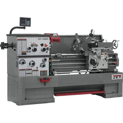 Jet - 14" Swing, 40" Between Centers, 230 Volt, Triple Phase Engine Lathe - 7MT Taper, 7-1/2 hp, 42 to 1,800 RPM, 3-1/8" Bore Diam, 40" Deep x 46-7/8" High x 97-1/2" Long - Makers Industrial Supply