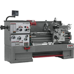 Jet - 14" Swing, 40" Between Centers, 230 Volt, Triple Phase Engine Lathe - 7MT Taper, 7-1/2 hp, 42 to 1,800 RPM, 3-1/8" Bore Diam, 40" Deep x 47" High x 97-1/2" Long - Makers Industrial Supply