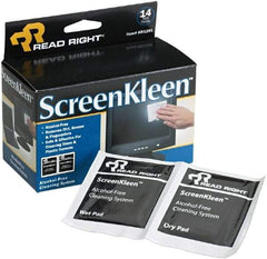 READ RIGHT - Pre-Moistened Screen Cleaning Wipes - Box, 5" x 5" Sheet Size, White - Makers Industrial Supply