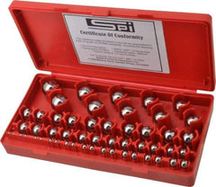 SPI - 1/8 to 1 Inch Diameter, Chrome Steel, Gage Ball Set - 0.0001 Inch Tolerance, Grade 24 Accuracy - Makers Industrial Supply