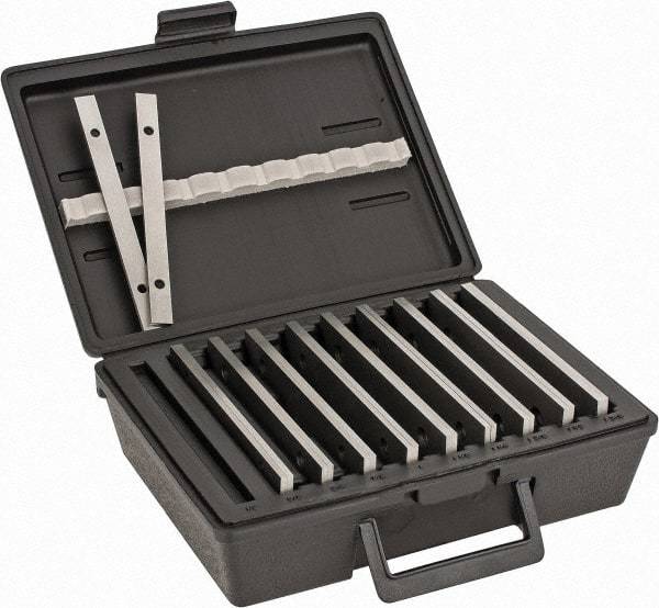 Fowler - 20 Piece, 6 Inch Long Steel Parallel Set - 1/2 to 1-5/8 Inch High, 1/8 to 1/8 Inch Thick, 50 RC Hardness, Sold as 10 Pair - Makers Industrial Supply