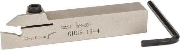 Iscar - External Thread, 0.79" Max Depth of Cut, 0.15" Min Groove Width, 4-1/2" OAL, Right Hand Indexable Grooving Cutoff Toolholder - 3/4" Shank Height x 3/4" Shank Width, GI.. Insert Style, GHG Toolholder Style, Series Cut Grip - Makers Industrial Supply