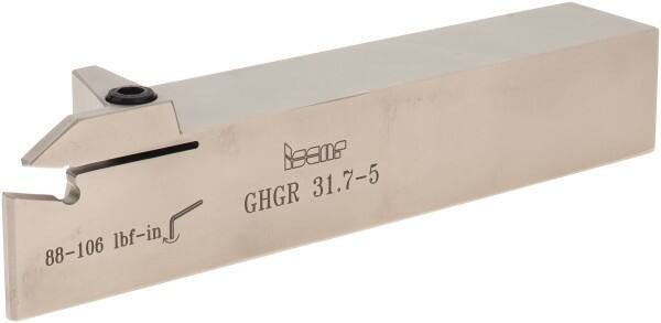 Iscar - External Thread, 1" Max Depth of Cut, 0.185" Min Groove Width, 7" OAL, Right Hand Indexable Grooving Cutoff Toolholder - 1-1/4" Shank Height x 1-1/4" Shank Width, GI.. Insert Style, GHG Toolholder Style, Series Cut Grip - Makers Industrial Supply