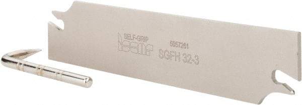 Iscar - 1.2598" Blade Height, 0.0945" Blade Width, 5.9055" OAL, Right Hand Cut, Double End Indexable Cut-Off Blade - SGFH Blade, Self Grip Series - Makers Industrial Supply