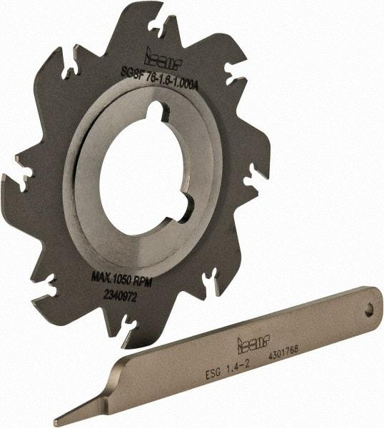 Iscar - Arbor Hole Connection, 0.049" Cutting Width, 0.7" Depth of Cut, 3" Cutter Diam, 1" Hole Diam, 8 Tooth Indexable Slotting Cutter - SGSF Toolholder, GSFN, GSFU Insert - Makers Industrial Supply