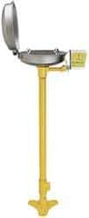 Bradley - Pedestal Mount, Stainless Steel Bowl, Eyewash Station - 1/2" Inlet, 30 psi Flow, 0.4 GPM Flow Rate - Makers Industrial Supply