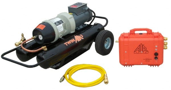 AIR Systems - Supplied Air (SAR) Compressors; Includes Filtration Panel & Hose: Yes ; Maximum Number of Connections: 3-Man ; Maximum PSI: 110 ; Cubic Feet per Minute (CFM): 50.00 ; Horsepower (HP): 2.00 ; Frequency (Hz): 60 - Exact Industrial Supply