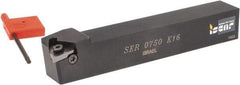 Iscar - External Thread, Right Hand Cut, 3/4" Shank Width x 3/4" Shank Height Indexable Threading Toolholder - 5" OAL, K 16 Insert Compatibility, SE Toolholder, Series SER - Makers Industrial Supply