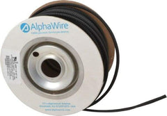 Alpha Wire - 11.13mm ID, Black PET Expandable Cable Sleeve - 100' Coil Length, -103 to 257°F - Makers Industrial Supply