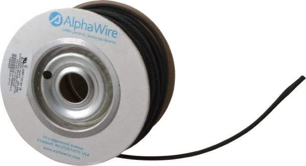 Alpha Wire - 6.35mm ID, Black PET Expandable Cable Sleeve - 100' Coil Length, -103 to 257°F - Makers Industrial Supply