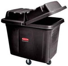 Rubbermaid - 400 Lb Load Capacity, 12 Cu Ft, Polyethylene Cube Truck - 28" Wide x 42-3/4" Long x 33" High, Black - Makers Industrial Supply