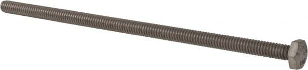 Value Collection - 1/4-20 UNC, 6" Length Under Head Hex Head Cap Screw - Fully Threaded, Grade 316 Stainless Steel, Uncoated, 7/16" Hex - Makers Industrial Supply