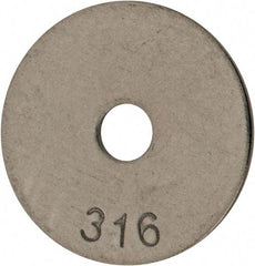 Value Collection - #10 Screw, Grade 316 Stainless Steel Fender Flat Washer - 13/64" ID x 1" OD, 0.04" Thick, Plain Finish - Makers Industrial Supply