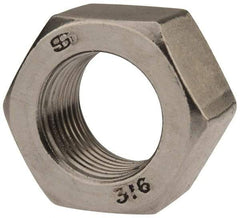 Value Collection - 5/8-18 UNF Stainless Steel Right Hand Hex Nut - 15/16" Across Flats, 35/64" High, Uncoated - Makers Industrial Supply