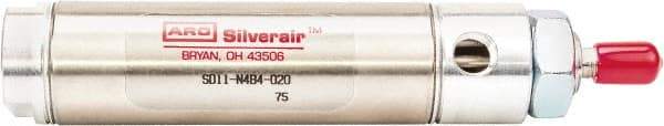 ARO/Ingersoll-Rand - 1/2" Stroke x 3/4" Bore Double Acting Air Cylinder - 1/8 Port, 1/4-28 Rod Thread, 200 Max psi, -40 to 160°F - Makers Industrial Supply