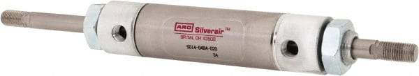 ARO/Ingersoll-Rand - 6" Stroke x 2-1/2" Bore Double Acting Air Cylinder - 1/4 Port, 1/2-20 Rod Thread, 200 Max psi, -40 to 160°F - Makers Industrial Supply