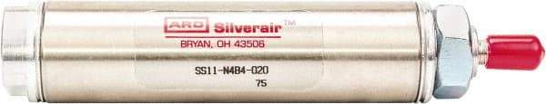 ARO/Ingersoll-Rand - 1" Stroke x 3/4" Bore Single Acting Air Cylinder - 1/8 Port, 1/4-28 Rod Thread, 200 Max psi, -40 to 160°F - Makers Industrial Supply