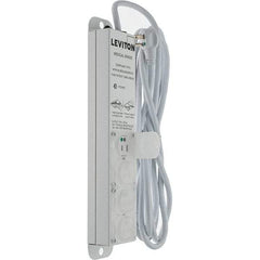 Leviton - 4 Outlets, 125 VAC15 Amps, 15' Cord, Standard Power Outlet Strip - Wall/Surface Mount, 5-20 NEMA Configuration, 1' Strip, UL 60601-1 - Makers Industrial Supply