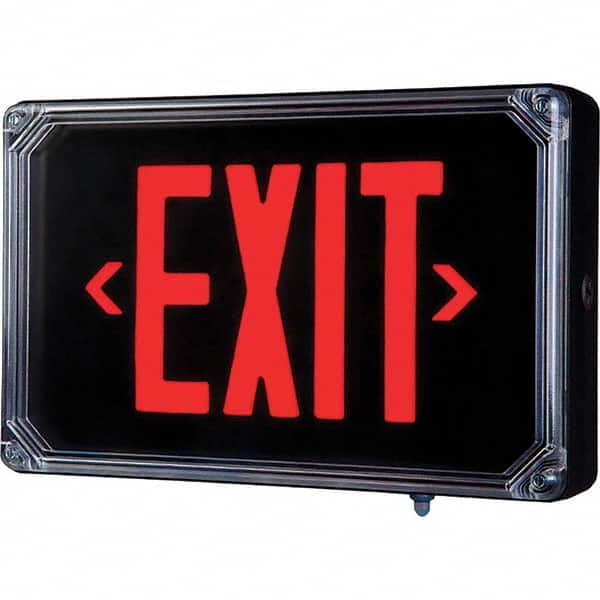 Hubbell Lighting - Illuminated Exit Signs Number of Faces: 2 Letter Color: Red - Makers Industrial Supply