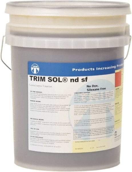 Master Fluid Solutions - Trim SOL ndsf, 5 Gal Pail Cutting & Grinding Fluid - Water Soluble, For Cutting, Grinding - Makers Industrial Supply