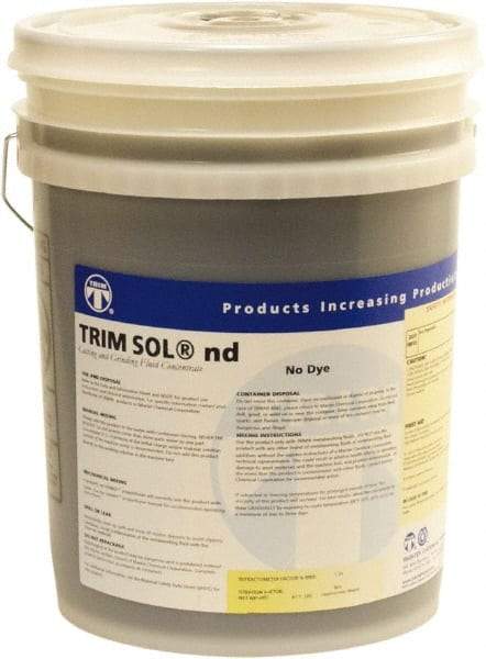 Master Fluid Solutions - Trim SOL nd, 5 Gal Pail Cutting & Grinding Fluid - Water Soluble, For Cutting, Grinding - Makers Industrial Supply