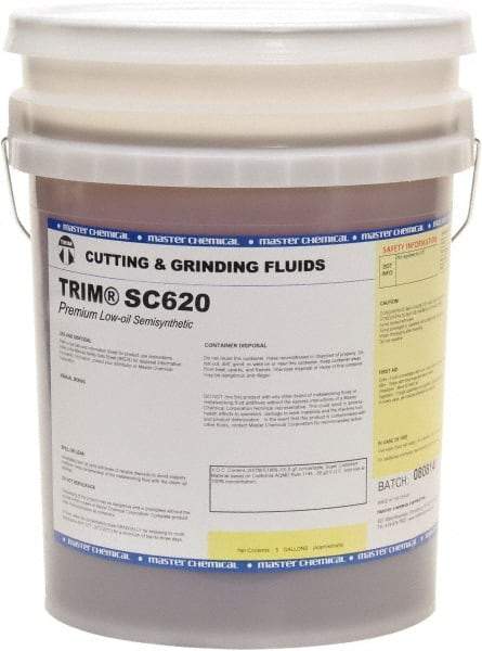 Master Fluid Solutions - Trim SC620, 5 Gal Pail Cutting & Grinding Fluid - Semisynthetic, For Cutting, Grinding - Makers Industrial Supply