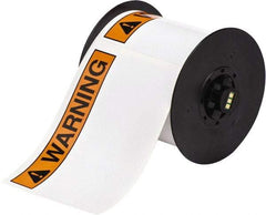 Brady - 6" Wide x 6" Long, Orange & Black on White Vinyl Tape - For BBP30 Label Printer, BBP33 Label Printer, BBP35 Multicolor Sign & Label Printer, BBP37 Color & Cut Sign & Label Printer, BradyPrinter S3100, BBP31 Sign & Label Printer - Makers Industrial Supply